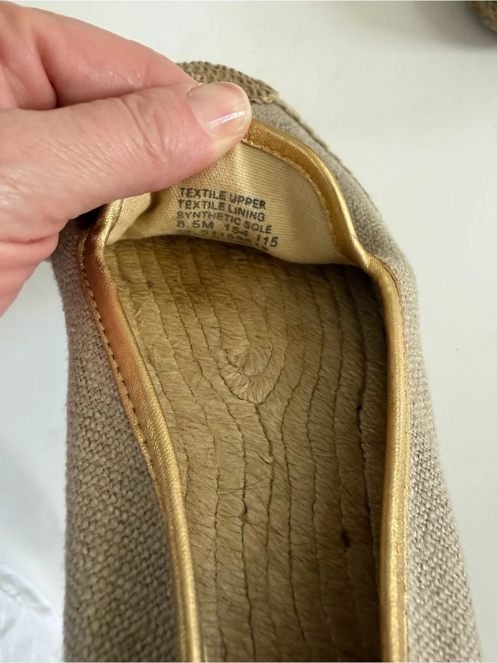 TORY BURCH Women's size 8.5 Espadrilles Gold Flats CACTUS CHILLE PEPPER Loafers